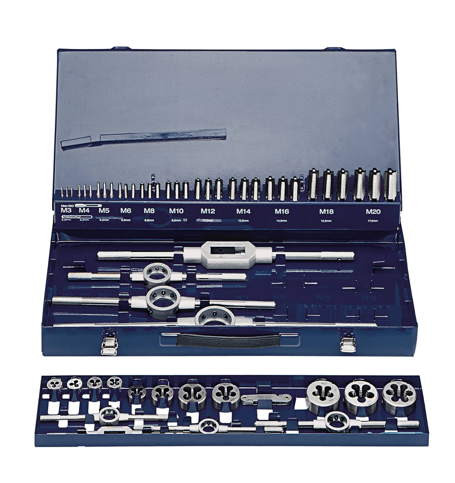 Eventus by Exact 10733 Menetvágó készlet 59 részes HSS Metrikus M3, M4, M5, M6, M8, M10, M12, M14, M16, M18, M20