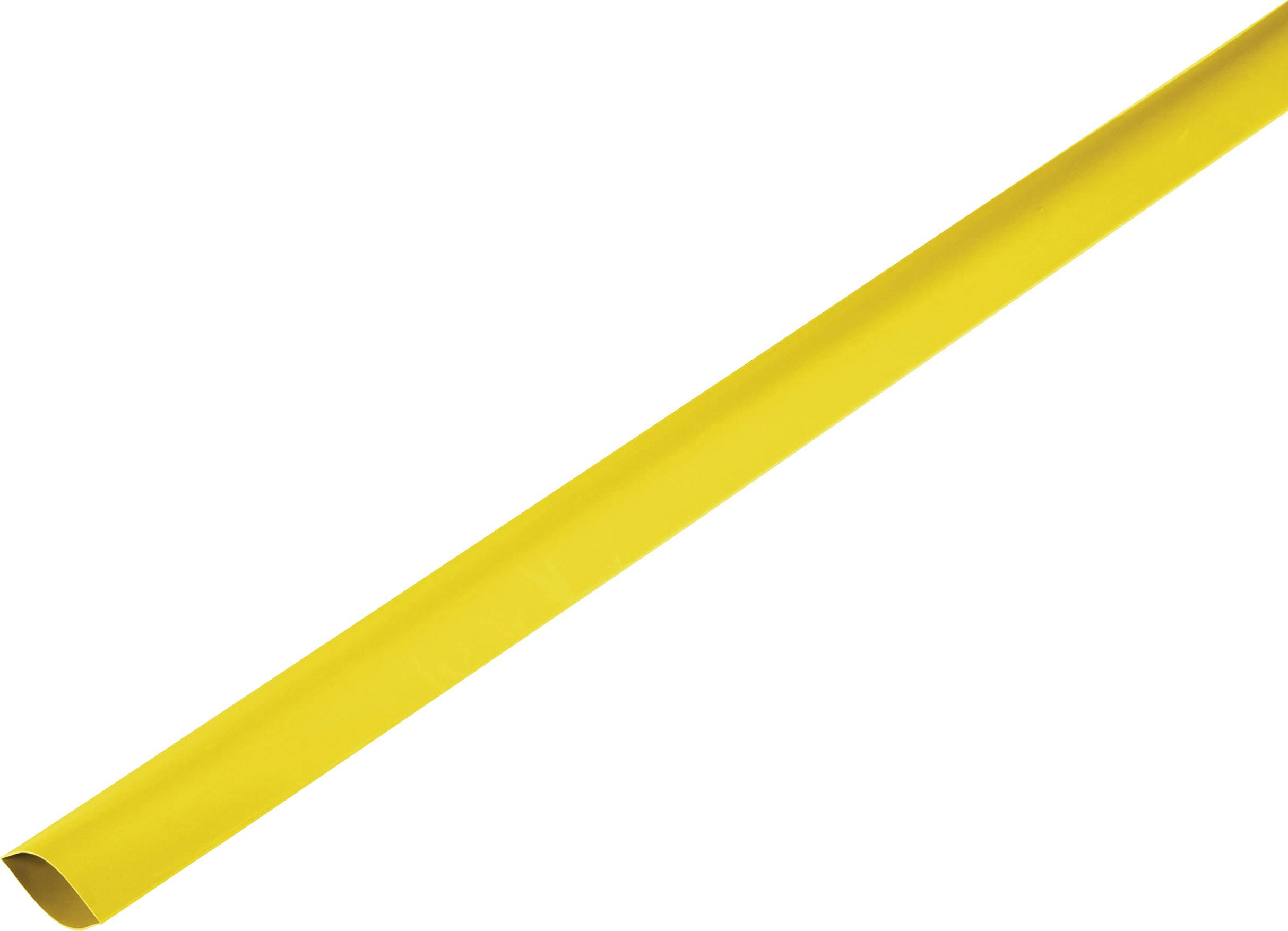 Zsugorcső, vékonyfalú, Ø (zsugorodás előtt/után): 60 mm/30 mm, zsugorodási arány 2 : 1, sárga