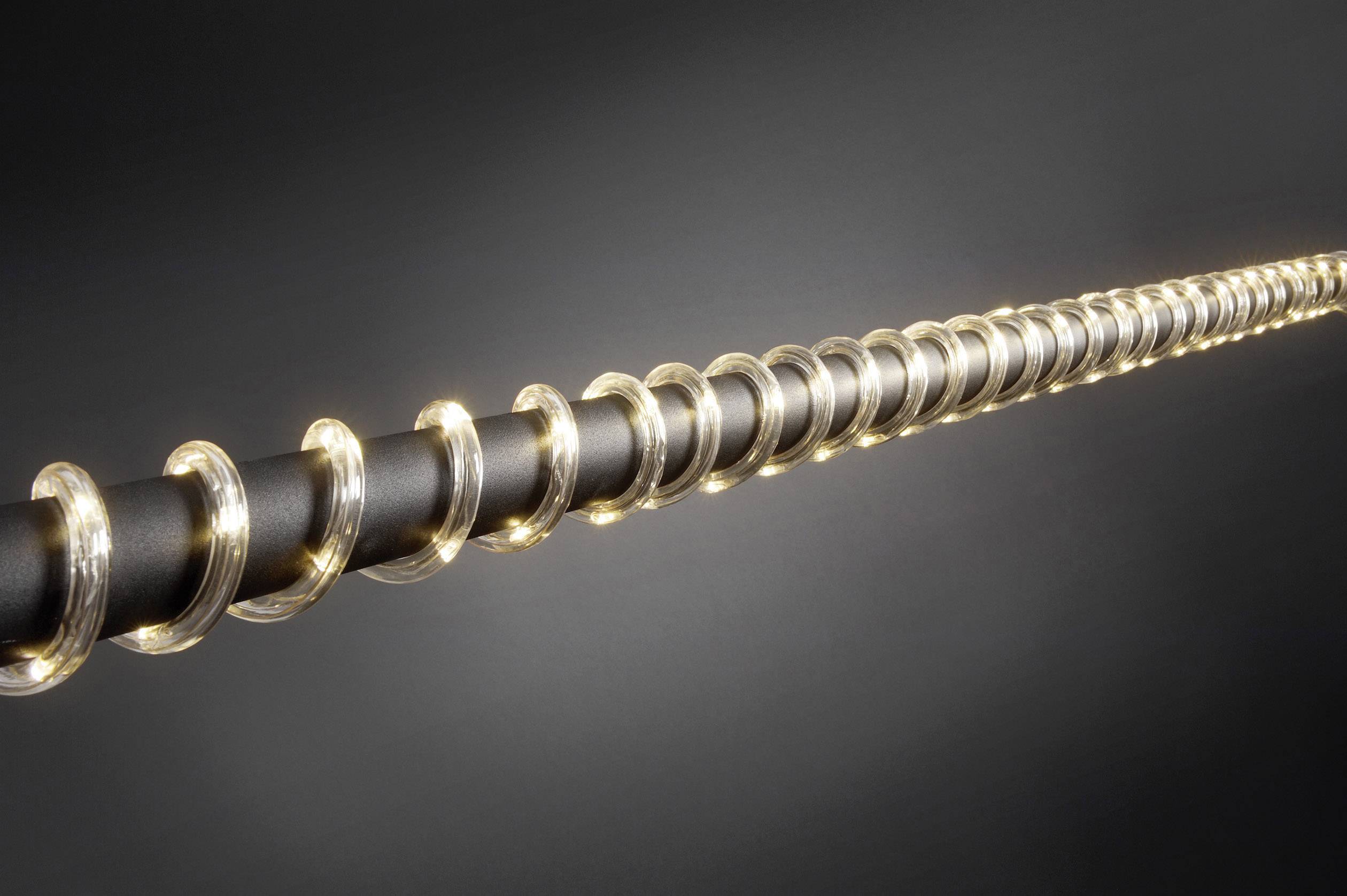 LED-es fénytömlő, fénykábel, fénykígyó, 6,5 m, melegfehér, elemes, Konstsmide 3744-100-0