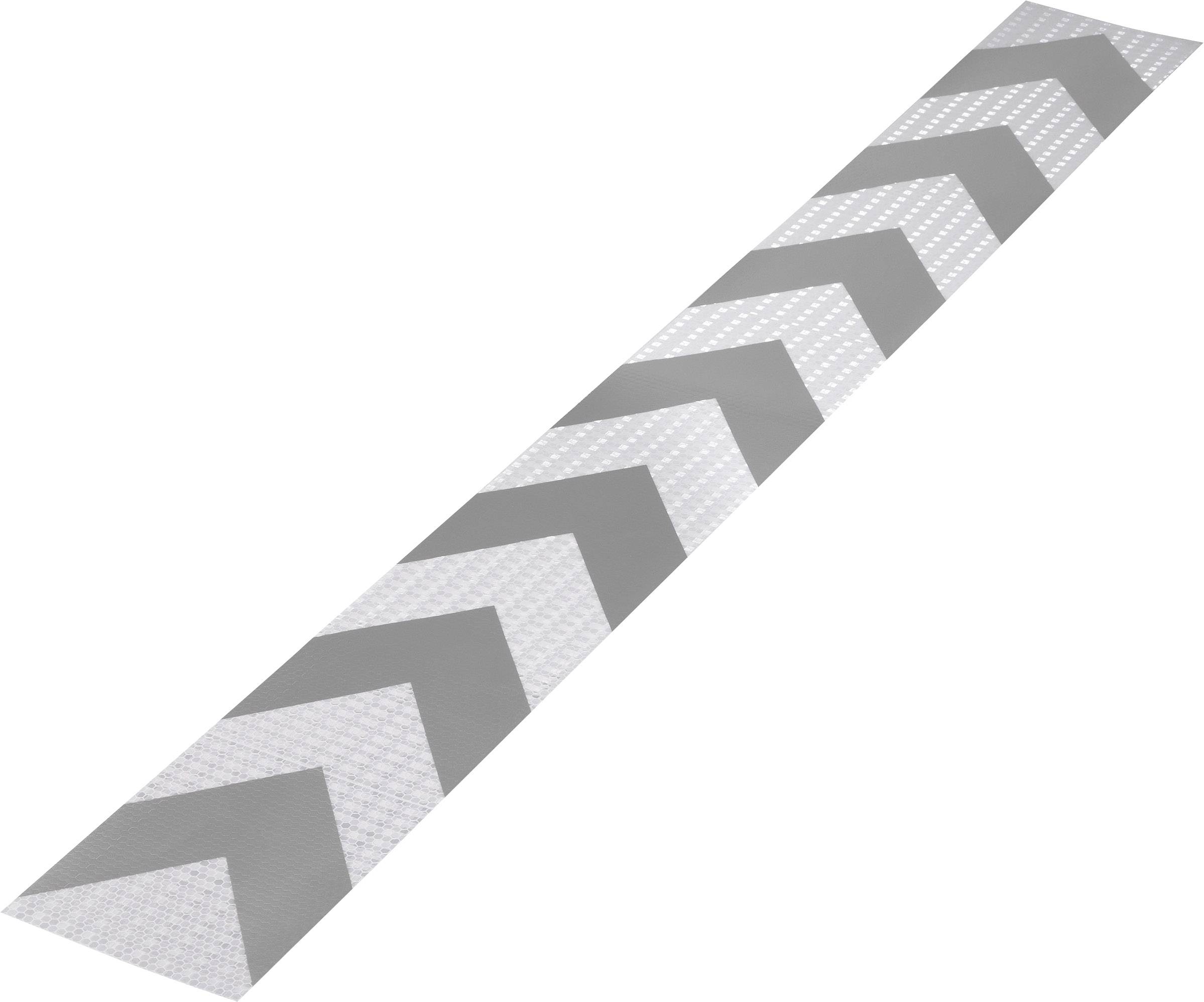 Figyelmeztető csíkok, ezüst, piros, (H x Sz) 1 m x 115 mm, tartalom: 1 db, Toolcraft RTS