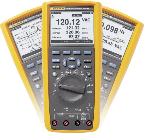 Fluke 289/EUR Kézi multiméter Kalibráció (ISO) digitális Grafikus kijelző, Adatgyűjtő, LoZ CAT III 1000 V, CAT IV 600 V Kijelző (digitek): 50000