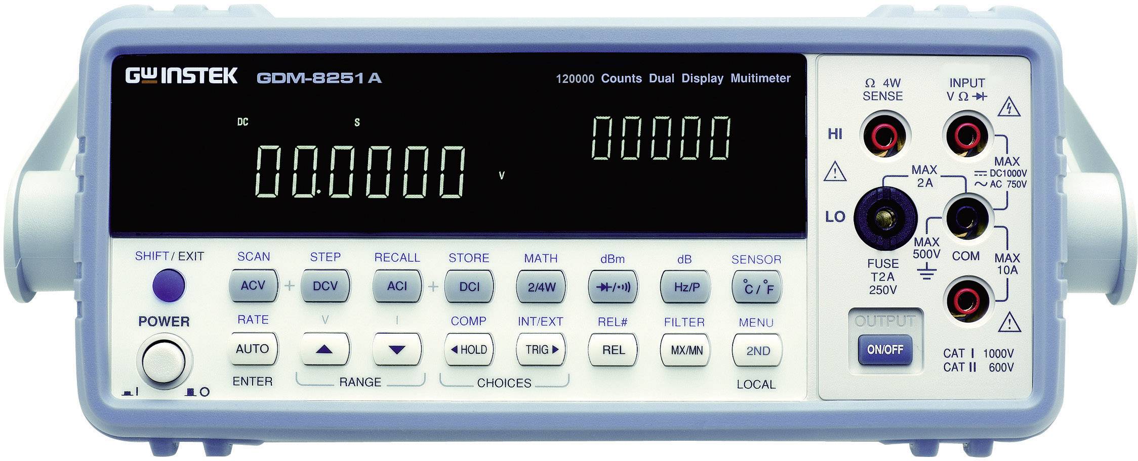 GW Instek GDM-8255A Asztali multiméter Kalibráció (ISO) digitális CAT II 500 V Kijelző (digitek): 200000