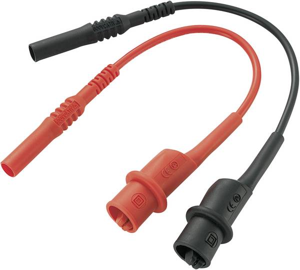 Krokodilcsipeszes mérőkábel átalakító 0,1 m, 4mm-es banándugóval, Voltcraft MS-10