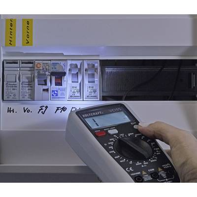 Digitális multiméter, hőmérséklet méréssel, zseblámpa funkció és háttérvilágítással 600V AC/DC 10A/DC Voltcraft VC155-11