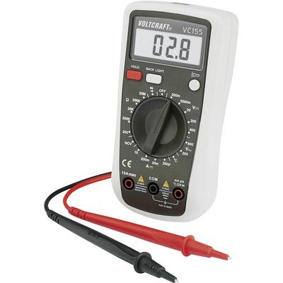 Digitális multiméter, hőmérséklet méréssel, zseblámpa funkció és háttérvilágítással 600V AC/DC 10A/DC Voltcraft VC155-7