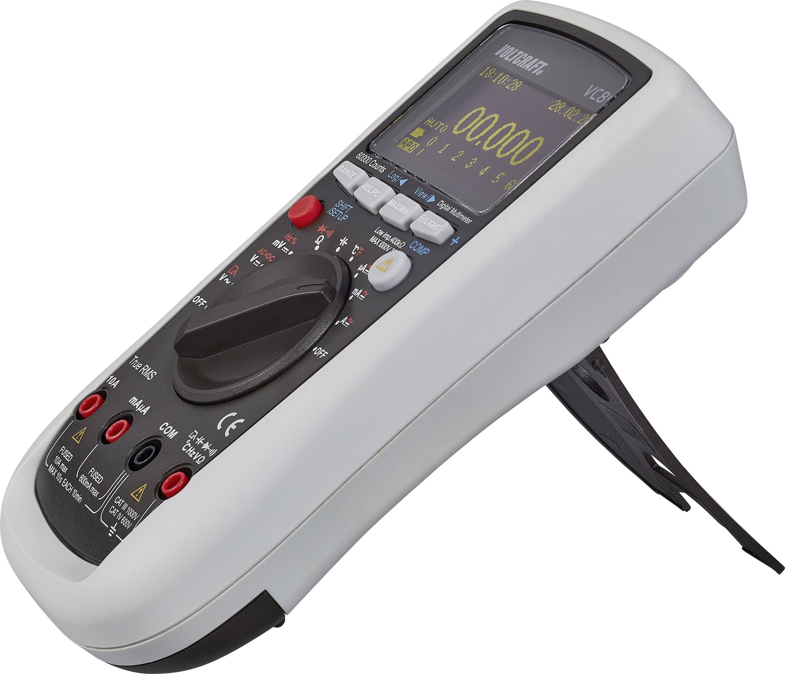 Digitális multiméter, True RMS, adat rögzítő, OLED kijelző, CAT III 1000 V, CAT IV 600 V, Voltcraft VC890 OLED-8