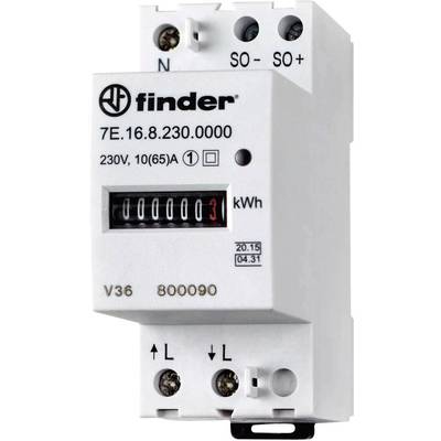 DIN sínre szerelhető 1 fázisú fogyasztásmérő 65A, MID hiteles, Finder 7E.16.8.230.0010