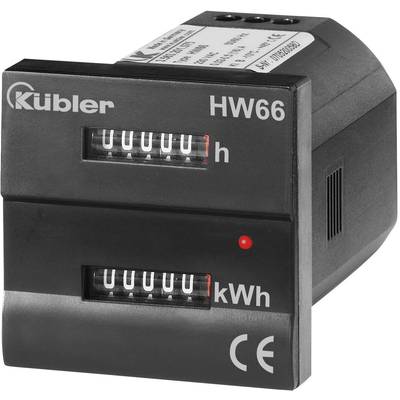 Beépíthető 1 fázisú fogyasztásmérő és üzemóra számláló 16A, Kübler HW66 230 VAC
