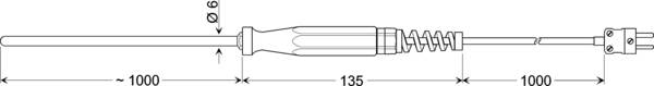 Greisinger GTF 1000 AL Merülő érzékelő Kalibráció (DAkkS) -200 - 1000 °C  Érzékelő típus K