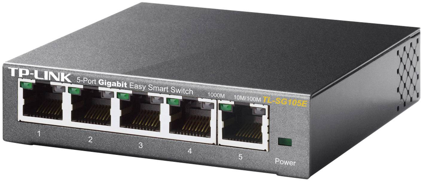 TP-Link 5 portos Gigabit Easy Smart Switch öt Ethernet-porttal sorban.