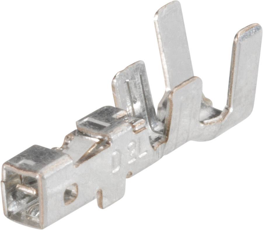 Ezüst fémcsatlakozó dugó, két oldalsó csatlakozási füllel és lapos végződéssel. Elektromos csatlakozásokhoz alkalmas.