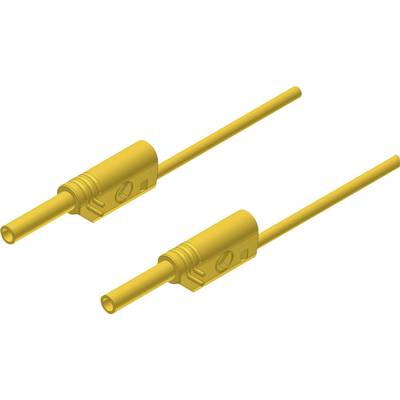 Mérőzsinór, szigetelt mérővezeték 2db 2mm-es toldható banándugóval 1 mm², 2m, sárga SKS Hirschmann MVL S 200/1 Au