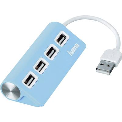 4 részes USB 2.0 elosztó hub, kék, Hama 12179