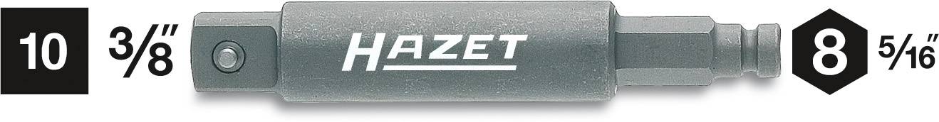 HAZET dugókulcs adapter 10 mm-ről 8 mm-re történő átalakítással, alkalmas 3/8 hüvelykes meghajtókhoz.