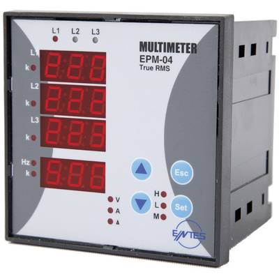 Programozható 3 fázisú beépíthető AC multiméter, feszültség, áram, frekvencia, üzemóra, ENTES EPM-04-96