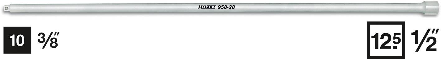 Hazet 958-28 958-28 Dugókulcs hosszabbító 12.5 mm 3/8 coll Meghajtás (csavarhúzó) 1/2 (12,5 mm) 700 mm 1 db