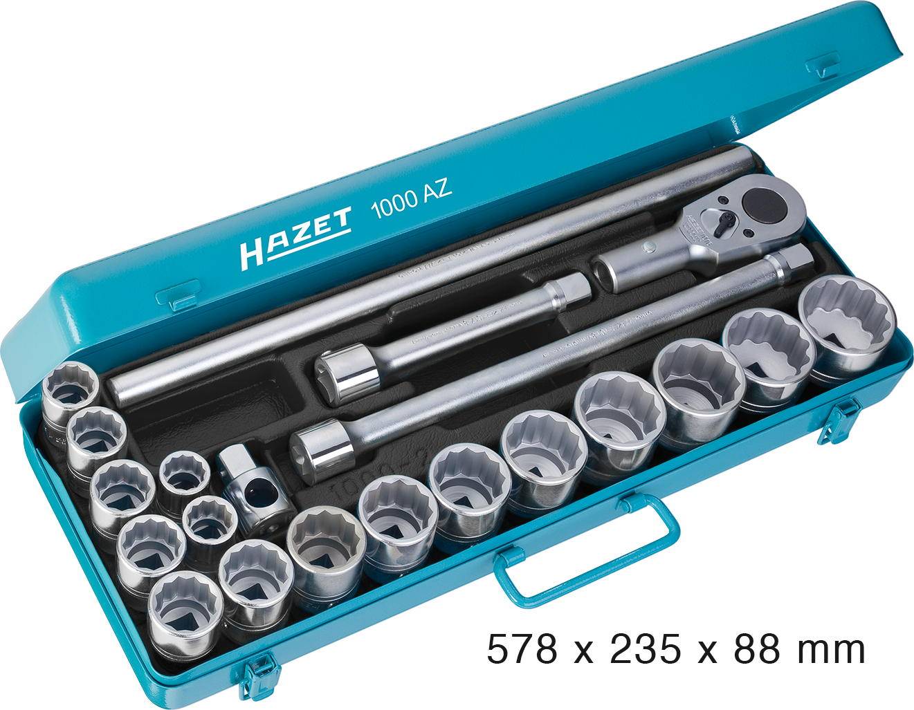 Hazet Dugókulcs készlet Metrikus, Collos 3/4 (20 mm) 21 részes 1000AZ