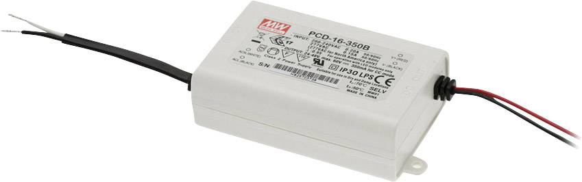 MEAN WELL PCD-16-1050B LED meghajtó Állandó áramú 16 W 1.05 A 12 - 16 V/DC Dimmelhető, PFC-áramkör, Túlterhelés elleni védelem, Gyúlékony felületekre