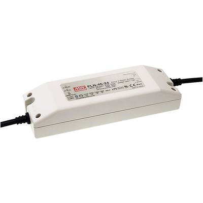 MW Mean Well PLN-45-24 LED meghajtó, LED transzformátor Állandó feszültségű, Állandó áramú 45 W 1.9 A 18 - 24 V/DC PFC-á