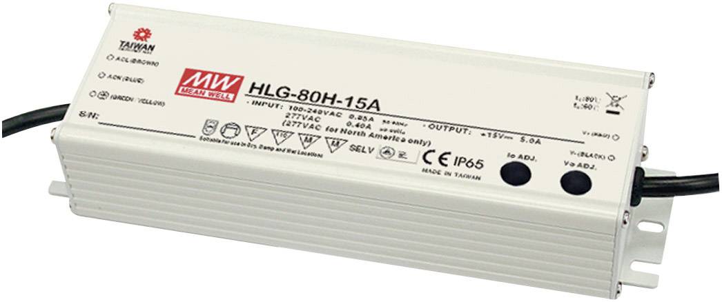 MEAN WELL HLG-80H-C700A LED meghajtó, LED transzformátor Állandó áramú 90 W 0.7 A 64 - 129 V/DC PFC-áramkör, Túlterhelés elleni védelem, Beállítható 1 db