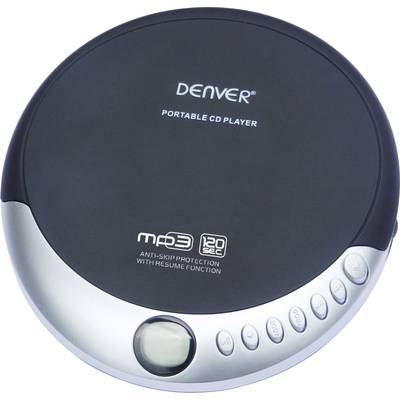 Discman, hordozható CD, MP3 lejátszó, CD, CD-R, CD-RW, MP3, ezüst/fekete színű Denver DMP-389