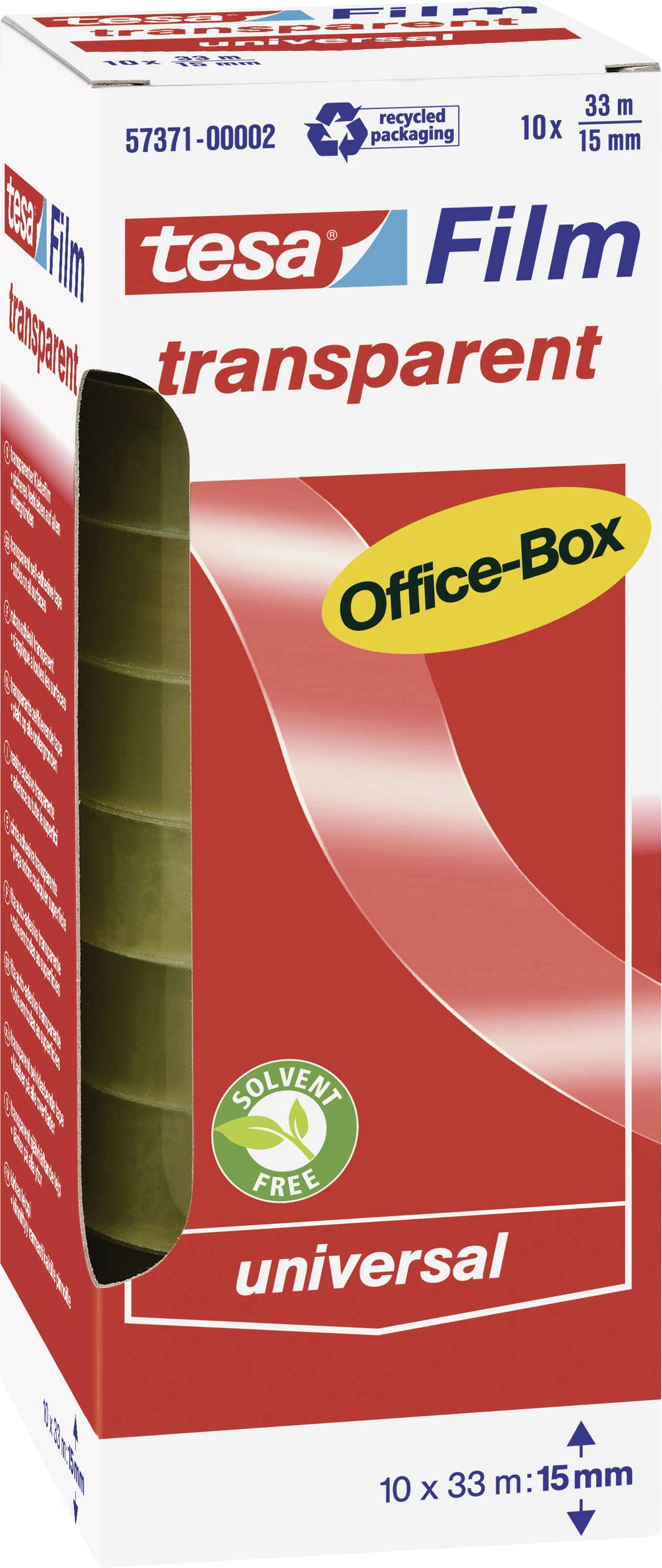 tesa OFFICE-BOX 57371-00002-06 tesafilm Átlátszó (H x Sz) 33 m x 15 mm 10 db