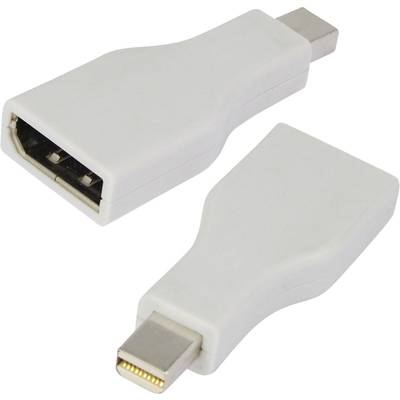 DisplayPort átalakító adapter, 1x mini DisplayPort dugó - 1x DisplayPort aljzat, aranyozott, fehér, LogiLink