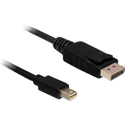 Fekete kábel DisplayPort-csatlakozóval az egyik oldalon és Mini-DisplayPort-csatlakozóval a másik oldalon, képernyőcsatlakozásokhoz alkalmas.