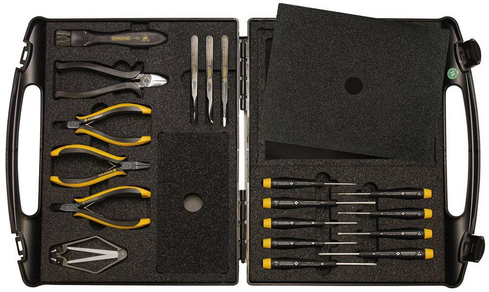 BERNSTEIN Tools for Electronics 2285 Szerszámkészlet ESD, Profi hordtáskában 18 részes