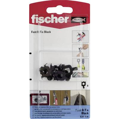 Fischer 531114 Fali horog Gyors & Fix fekete K    8 db