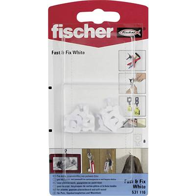 Fischer 531116 Fali horog Gyors & Fix Fehér K    8 db