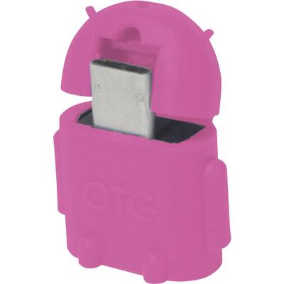USB - Mikro USB csatlakozó átalakító, OTG funkcióval, rózsaszín LogiLink AA0065