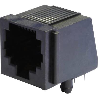 RJ45 aljzat, beépíthető, beforrasztható, fekete, econ connect MEB8/8P
