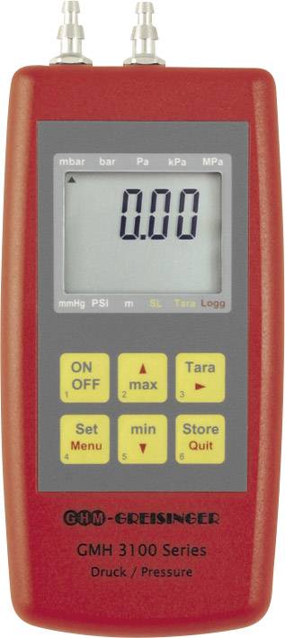 Kézi digitális levegőnyomás mérő, -0,001...0,07 bar, Greisinger GMH 3161-07H