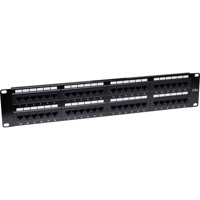 Rack szekrénybe építhető 48 portos RJ45 elosztó, CAT 3, CAT 4, CAT 5, CAT 5e UTP patch panel, Intellinet 2 HE