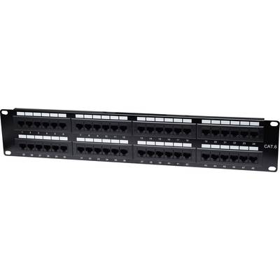 Rack szekrénybe építhető 48 portos RJ45 elosztó, CAT 3, 4, 5, 5e, 6 UTP patch panel, Intellinet 2 HE 560283