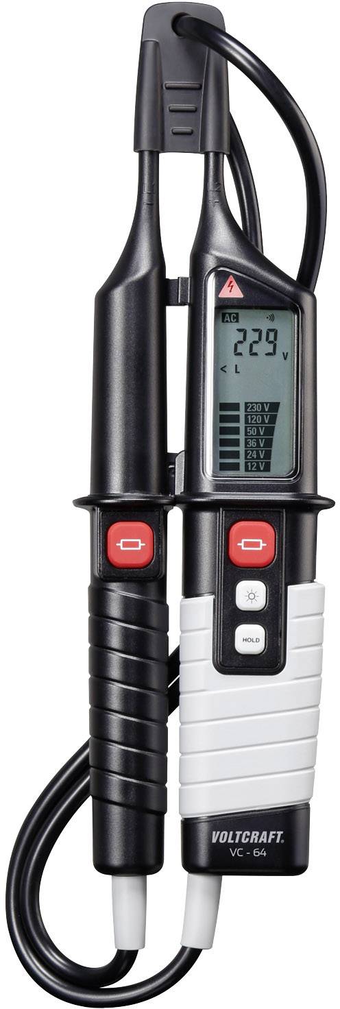 VOLTCRAFT VC 64 Kétpólusú feszültségvizsgáló Kalibráció (ISO) CAT III 1000 V, CAT IV 600 V Akusztikus, LCD, LED