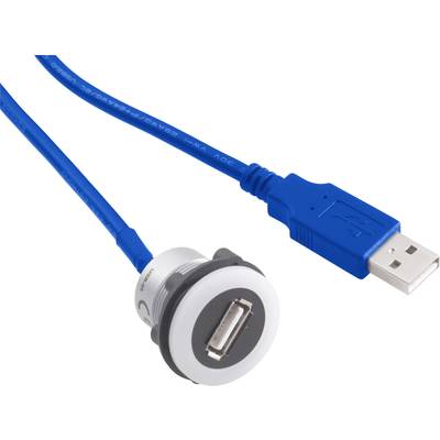 Beépíthető USB aljzat, USB 3.0 aljzat A, USB 3.0 dugó A, Tru Components USB-12-BK