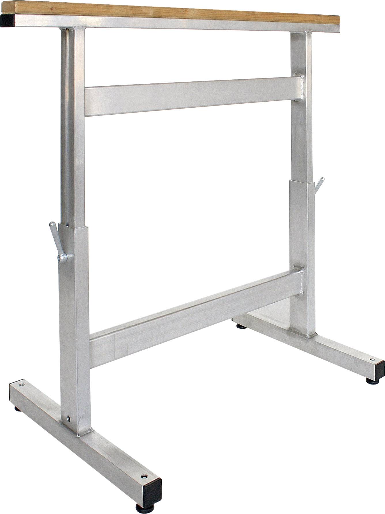 Egy fém váz, amelynek magassága állítható, tetején egy téglalap alakú falappal, alkalmas műhelyek vagy barkácsolás céljára.