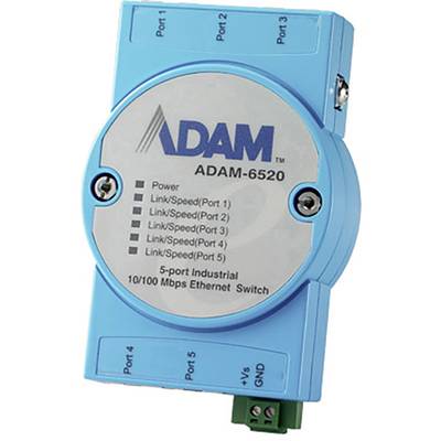 Advantech ADAM-6520 Switch LAN  Kimenetek száma: 5 x  12 V/DC, 24 V/DC