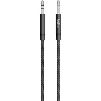 Jack audio kábel, 1x 3,5 mm jack dugó - 1x 3,5 mm jack dugó, 1,2 m, fekete, fonott, Belkin 1333651