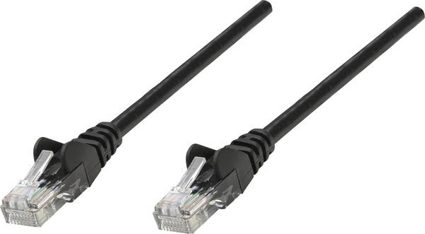 RJ45-ös patch kábel, hálózati LAN kábel CAT 5e U/UTP [1x RJ45 dugó - 1x RJ45 dugó] 20 m Fekete Intellinet