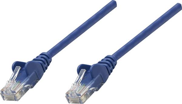 RJ45-ös patch kábel, hálózati LAN kábel CAT 6 U/UTP [1x RJ45 dugó - 1x RJ45 dugó] 0.50 m Kék Intellinet