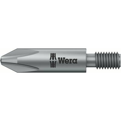 Wera csavarhegy, kereszthornyos kialakítással, ezüstös fémből, egyik végén menettel, precíziós csavarozásra alkalmas.