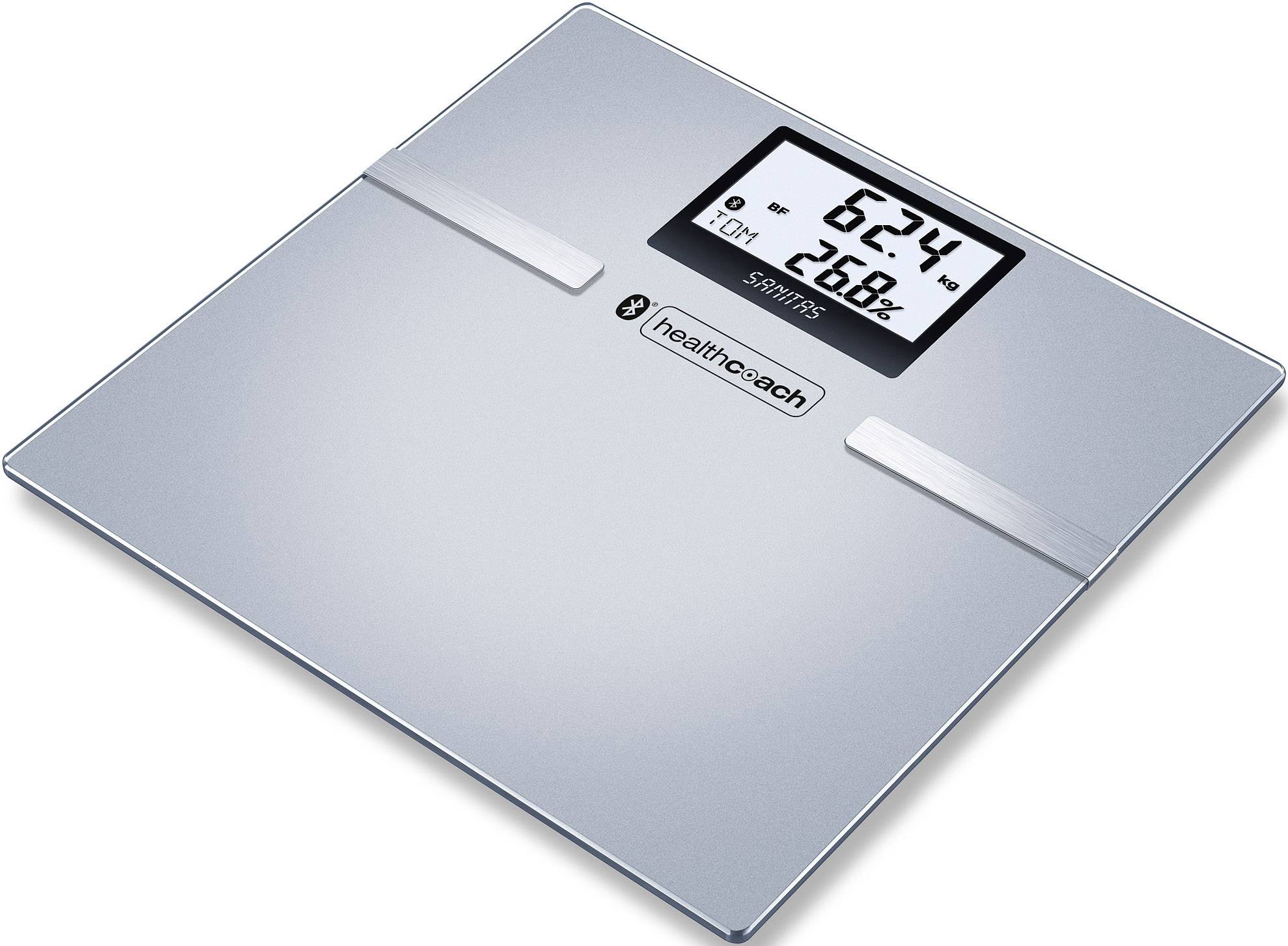 Sanitas SBF 70 Testzsíranalizáló mérleg 748.38 digitális Mérési tartomány (max.)=180 kg Szürke Bluetooth-szal