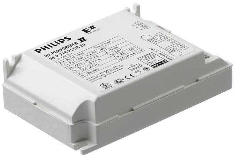 Philips elektronikus előtét a modellszámmal és műszaki specifikációkkal a felső oldalán.