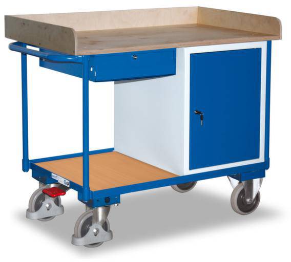 VARIOfit SW-600.611 Kocsi Acél Porbevonatos Terhelés (max.): 400 kg Enciánkák (RAL 5010)