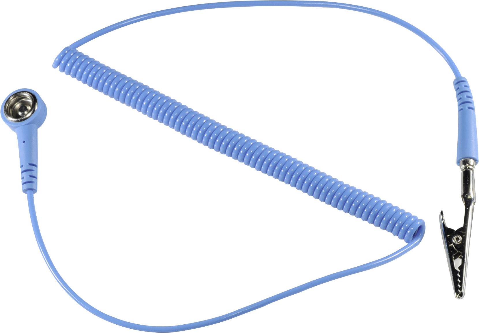 ESD földelő kábel 2,44 m nyomógomb 4 mm/krokodilcsipesz, Tru Components