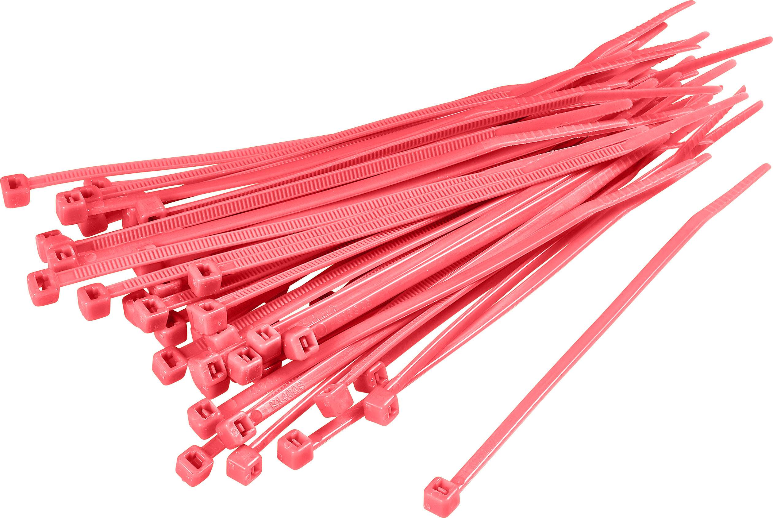 Kábelkötöző 100 mm piros Tru Components 1593695 TC-CV100203 100 db