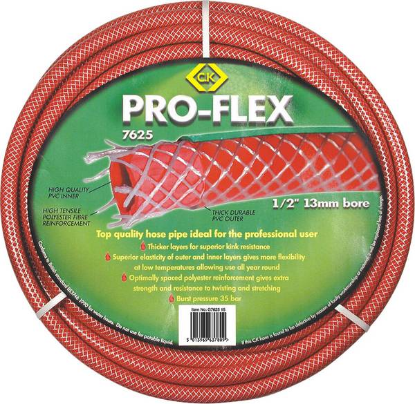 C.K G762530 Pro-Flex Kerti tömlő Cső belső Ø=13 mm 30 m 1/2 coll 1 db Piros